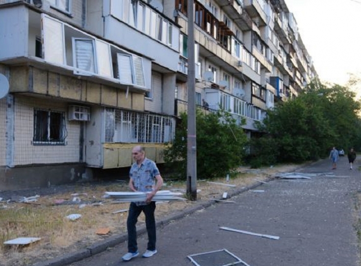Наслідки нічного обстрілу окупантами  Києва