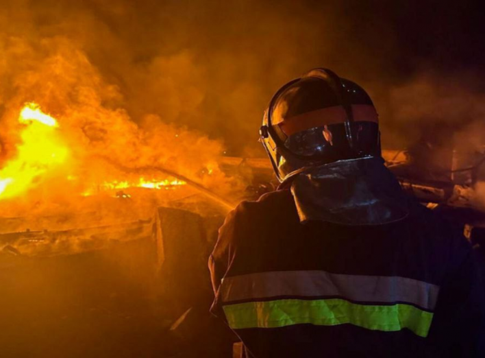 Ліквідація пожежі на Одещині після атаки «Shahed»