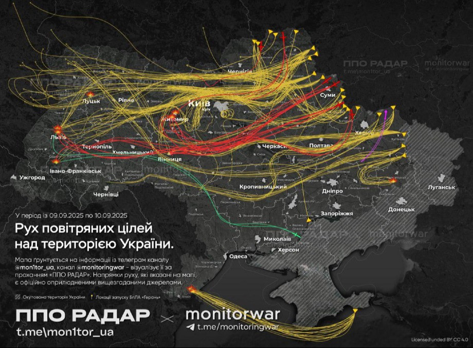 Нічна атака Росії: по Україні випустили 458 дронів і ракет
