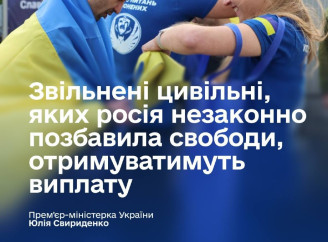 Звільнені з російського полону цивільні українці отримуватимуть разову допомогу 50 тисяч гривень