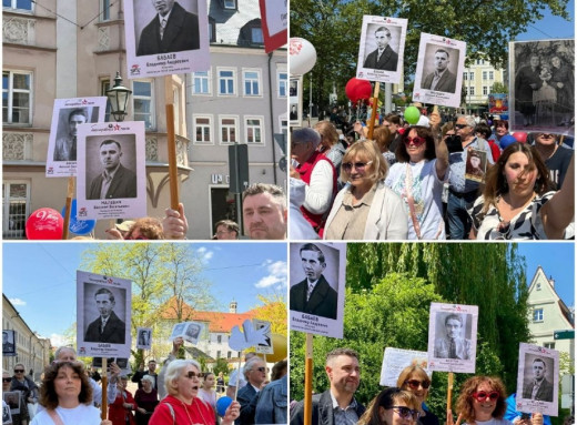В Аугсбурзі російська акція пройшла з портретами Бандери, Хвильового та Малюка фото