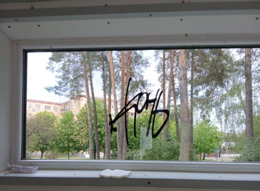 Вандалізм у Центральному парку Славутича: у модульному туалеті обмалювали стіни фото