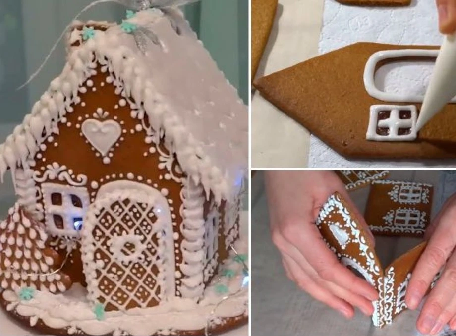 Як зробити красивий новорічний пряниковий будиночок: рецепт та інструкції з декорування (фото, відео)